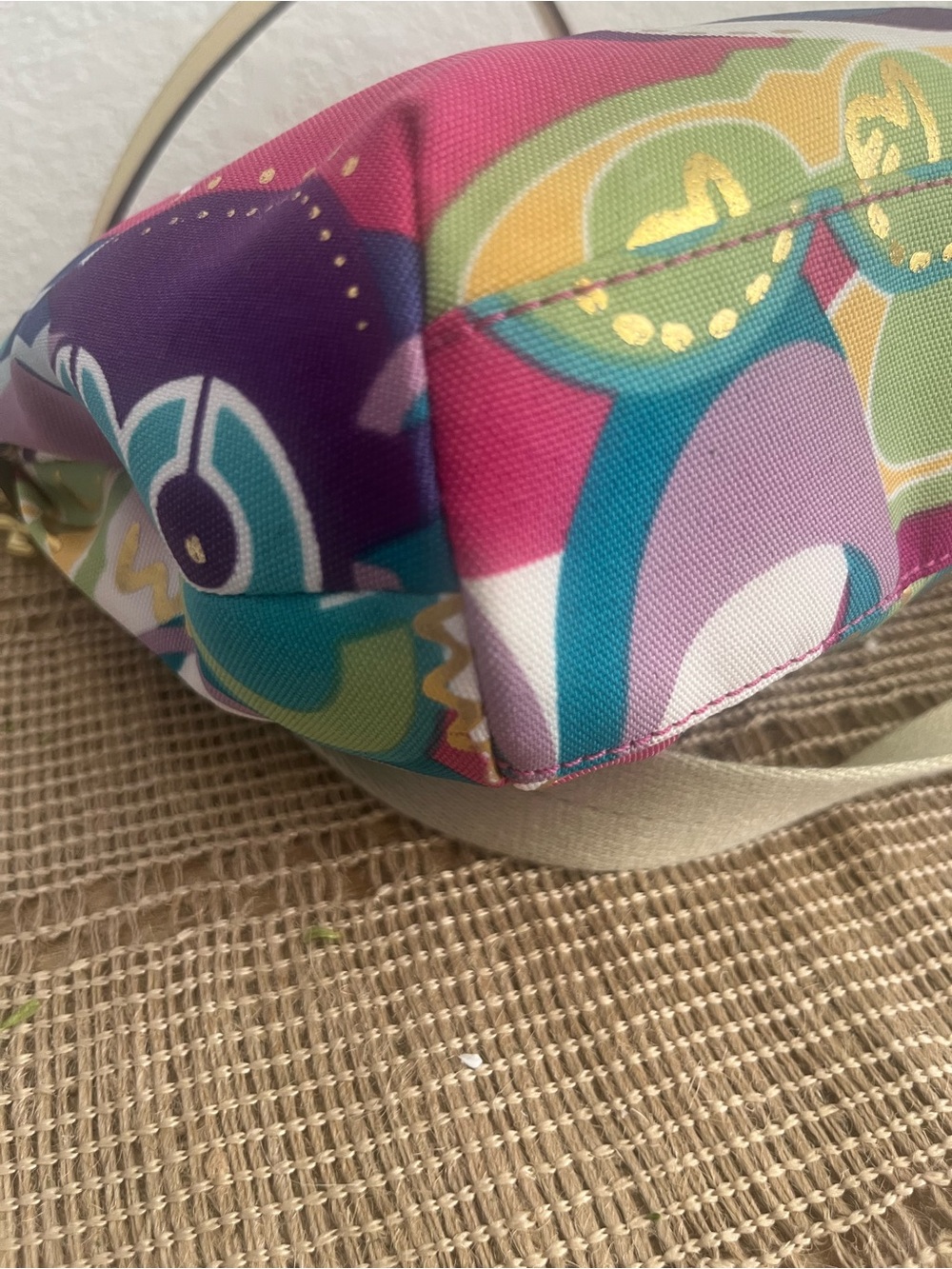 Rare Coach Poppy Pop C Graffiti shoulder bag multi-colored gold - Picture 7 of 11